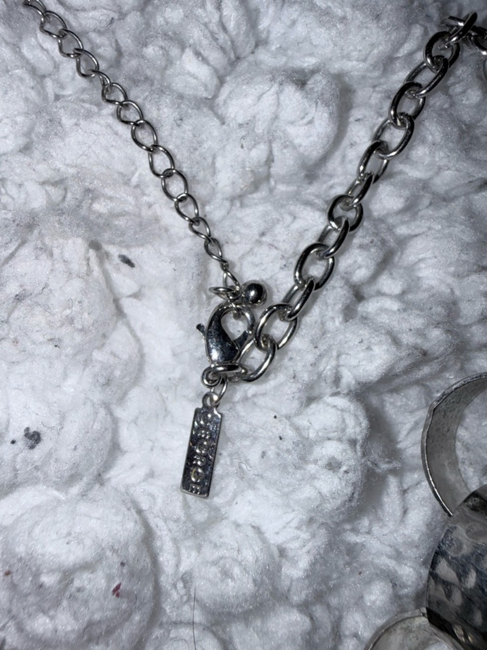 Silver colored Link Statement Necklace - Women Jewelry - Picture 4 of 5